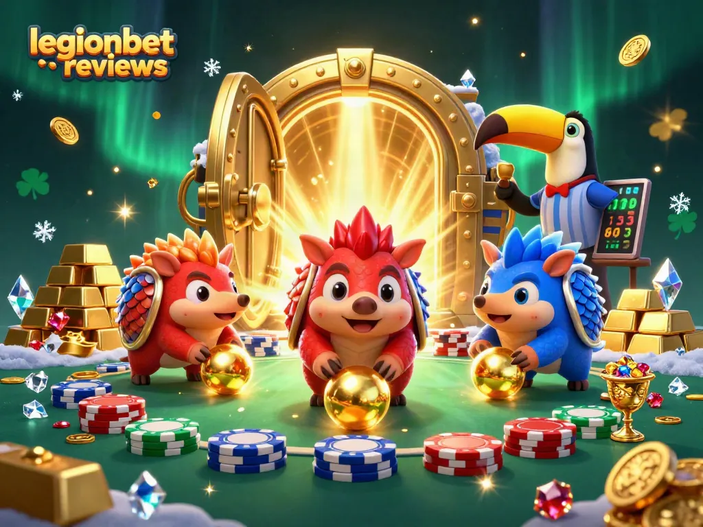 Experience fun with legionbet reviews featuring pangolins bowling through poker chips.