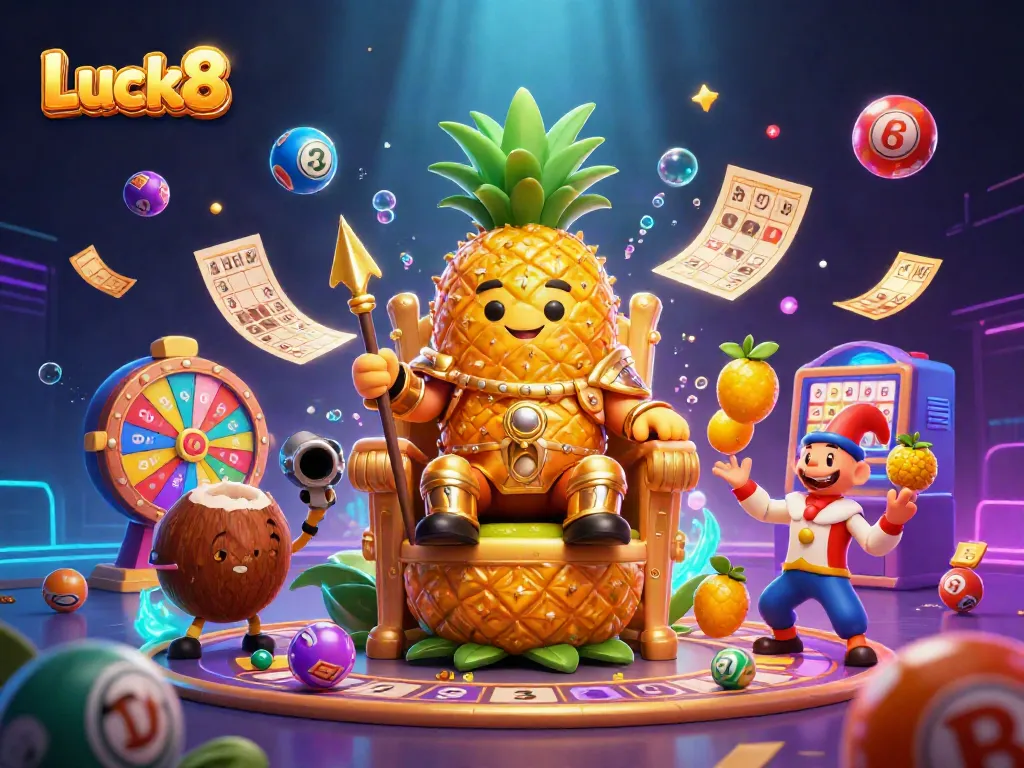 Experience the colorful excitement of Luck8 with engaging gambling elements in a vibrant scene.