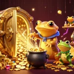 Sunwin showcases online gambling excitement with colorful gold coins and vibrant slot games.