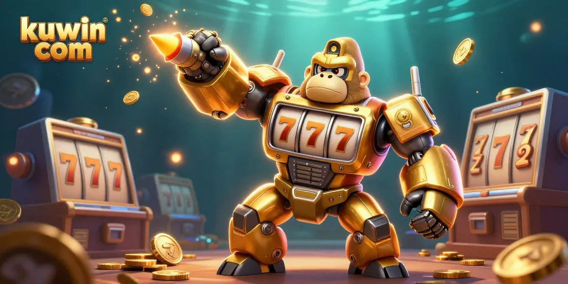 Engage with kuwin com's exciting slots in this dynamic 3D casino illustration.