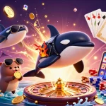 Engage in thrilling slots at sunwin17, featuring fun characters and dazzling casino elements.
