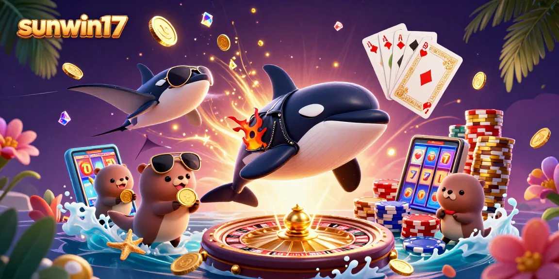 Engage in thrilling slots at sunwin17, featuring fun characters and dazzling casino elements.