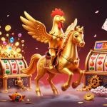 Menggenggam keberuntungan dengan slot Thailand, ayam jantan emas dan teman-temannya di kasino malam yang magis.