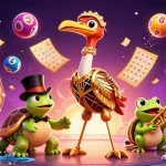 Join the fun at 188bet's vibrant scene with lively characters enjoying a carnival of betting games.