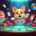 Engage with thrilling gameplay in tải iwin, featuring an astronaut corgi in space surrounded by casino wonders.