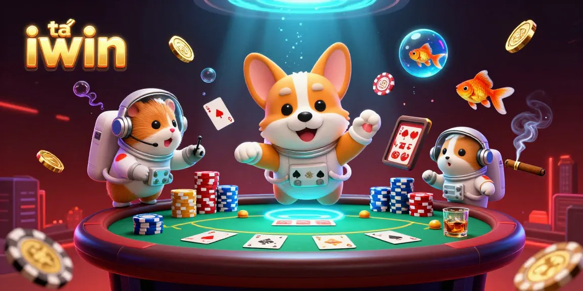 Engage with thrilling gameplay in tải iwin, featuring an astronaut corgi in space surrounded by casino wonders.