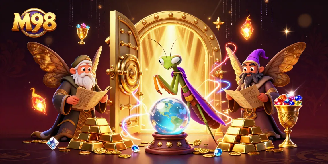 M98 offers engaging online gaming experiences with vibrant treasure themes and mystical characters.
