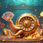 Engage in winning strategies at BL555 with a stunning 3D casino illustration featuring a giant nautilus and golden elements.